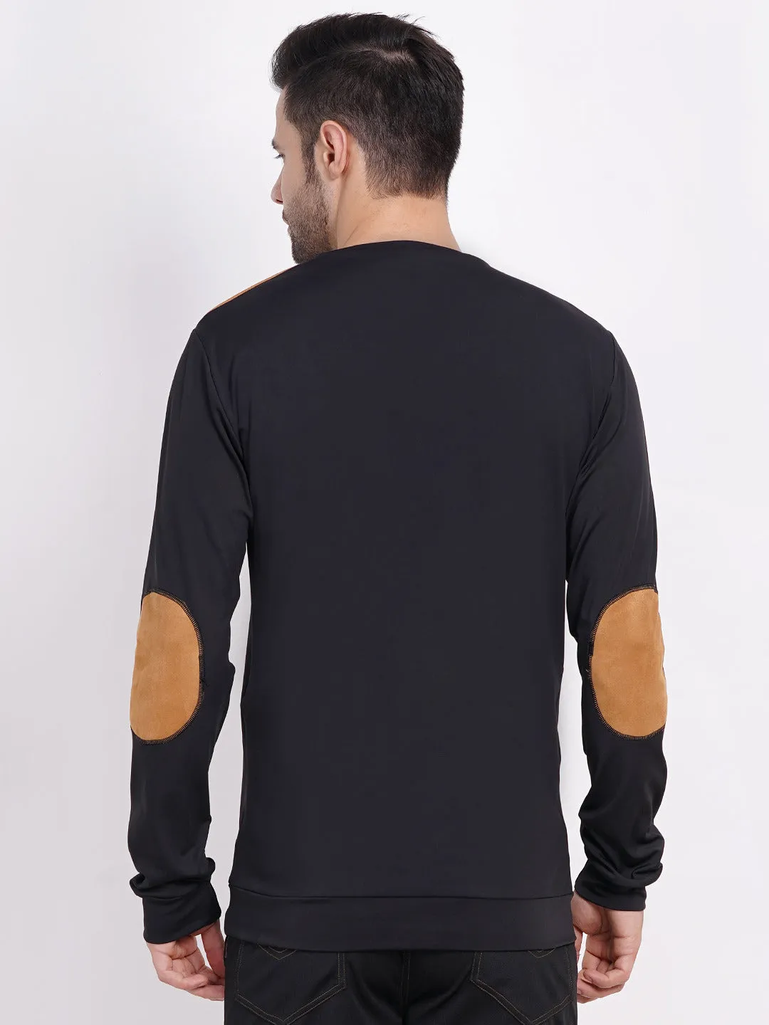 Men's Pullover with Leather patch