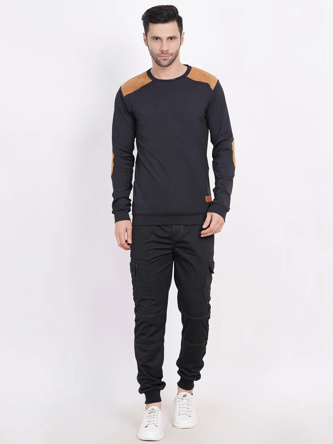 Men's Pullover with Leather patch