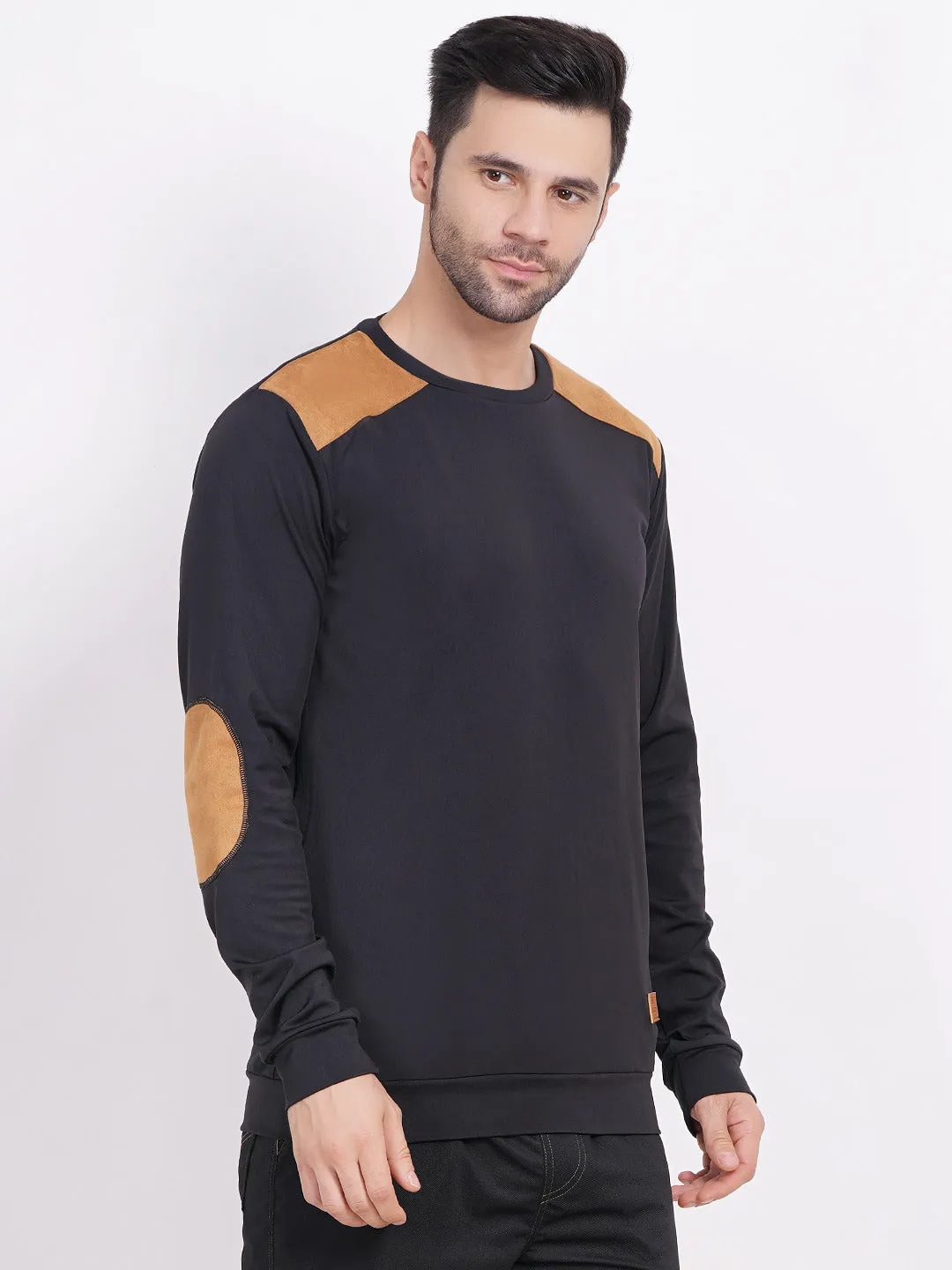 Men's Pullover with Leather patch