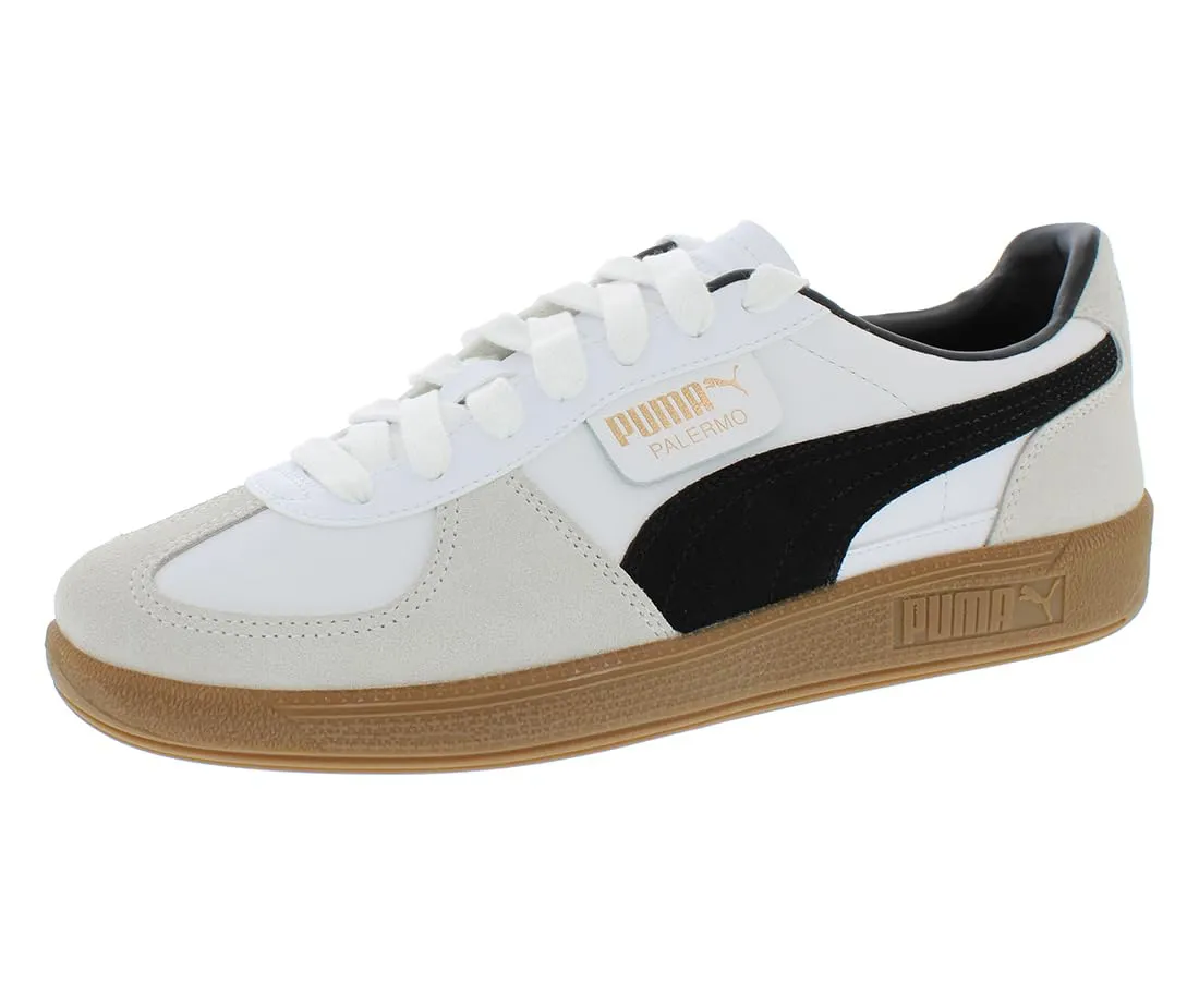 Men's Shoes PUMA PALERMO LEATHER Casual Lace Up Sneakers 39646401 WHITE / GRAY