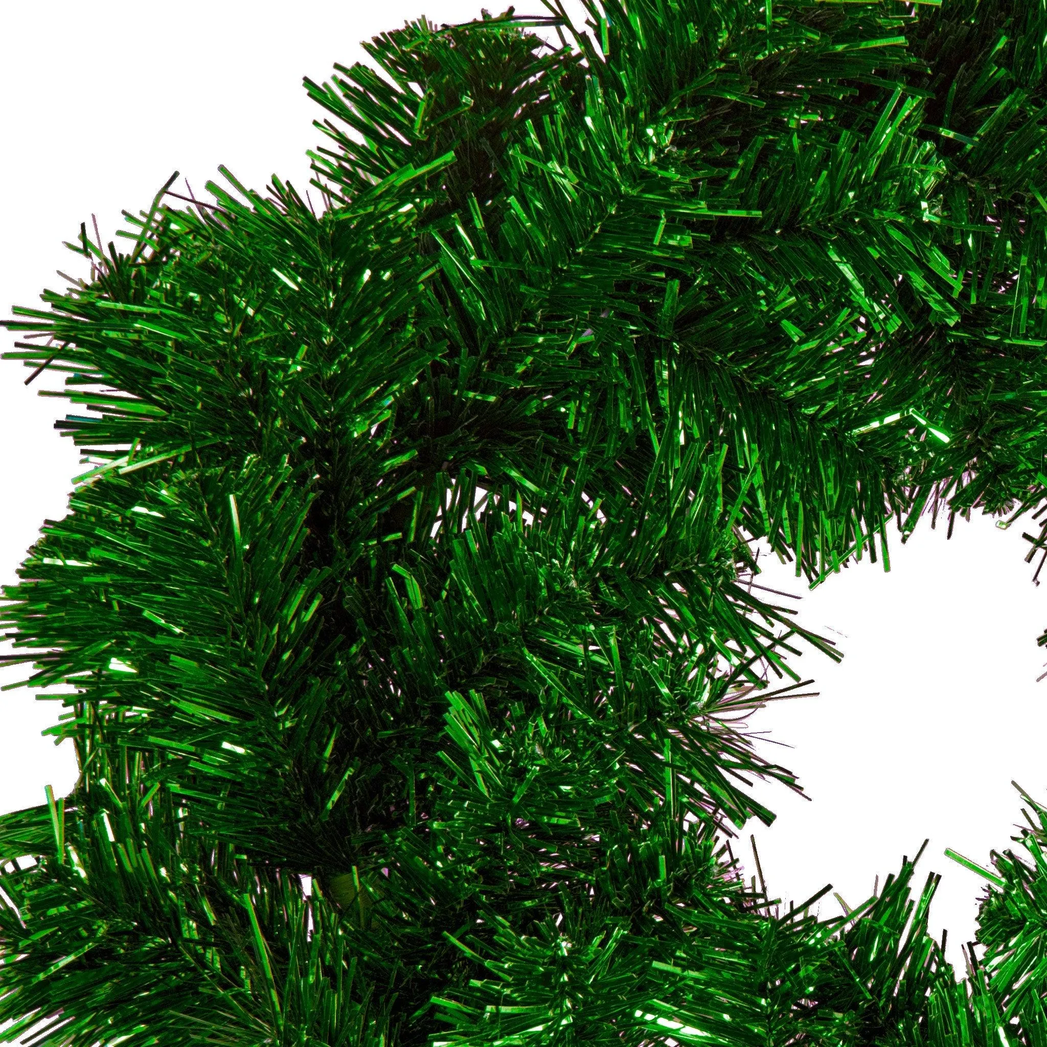 Metallic Green Tinsel Christmas Wreaths