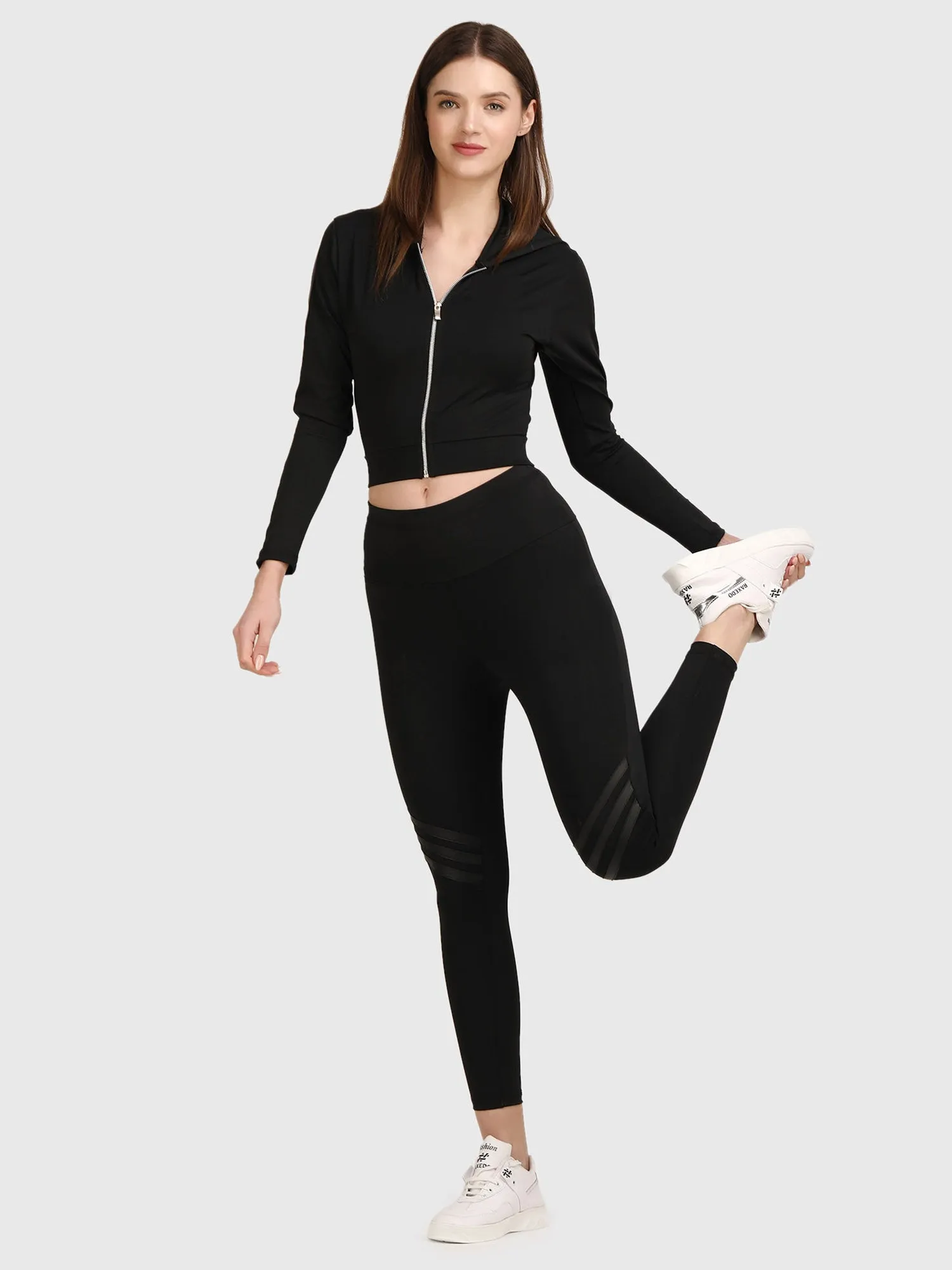 Mid-Rise Black Jeggings for Women - Workout Pants