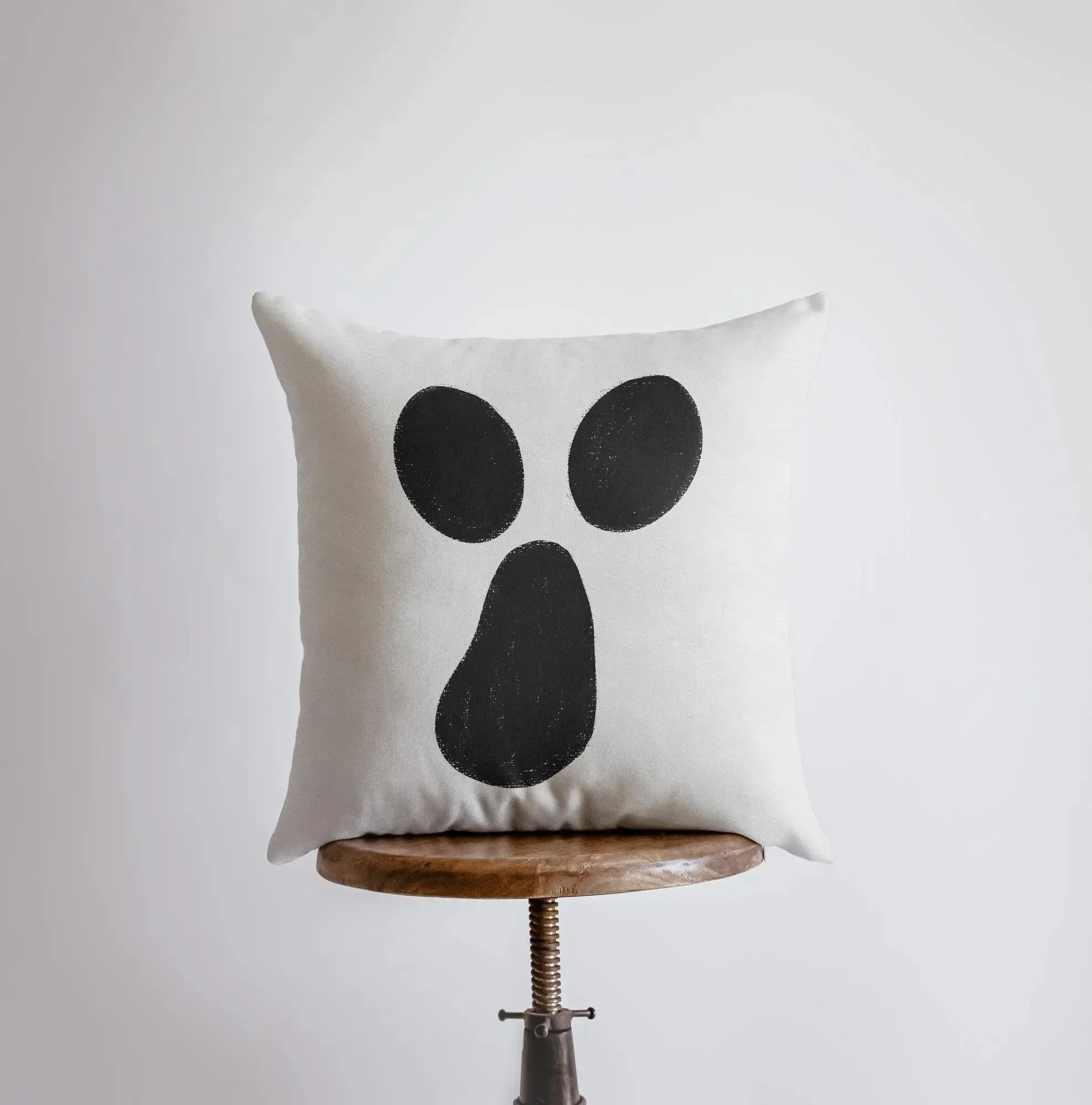 MINI Ghost on White Pillow Cover | Fall Décor | Farmhouse Pillows | Country Décor | Fall Throw Pillows | Cute Throw Pillows | Ghost Art