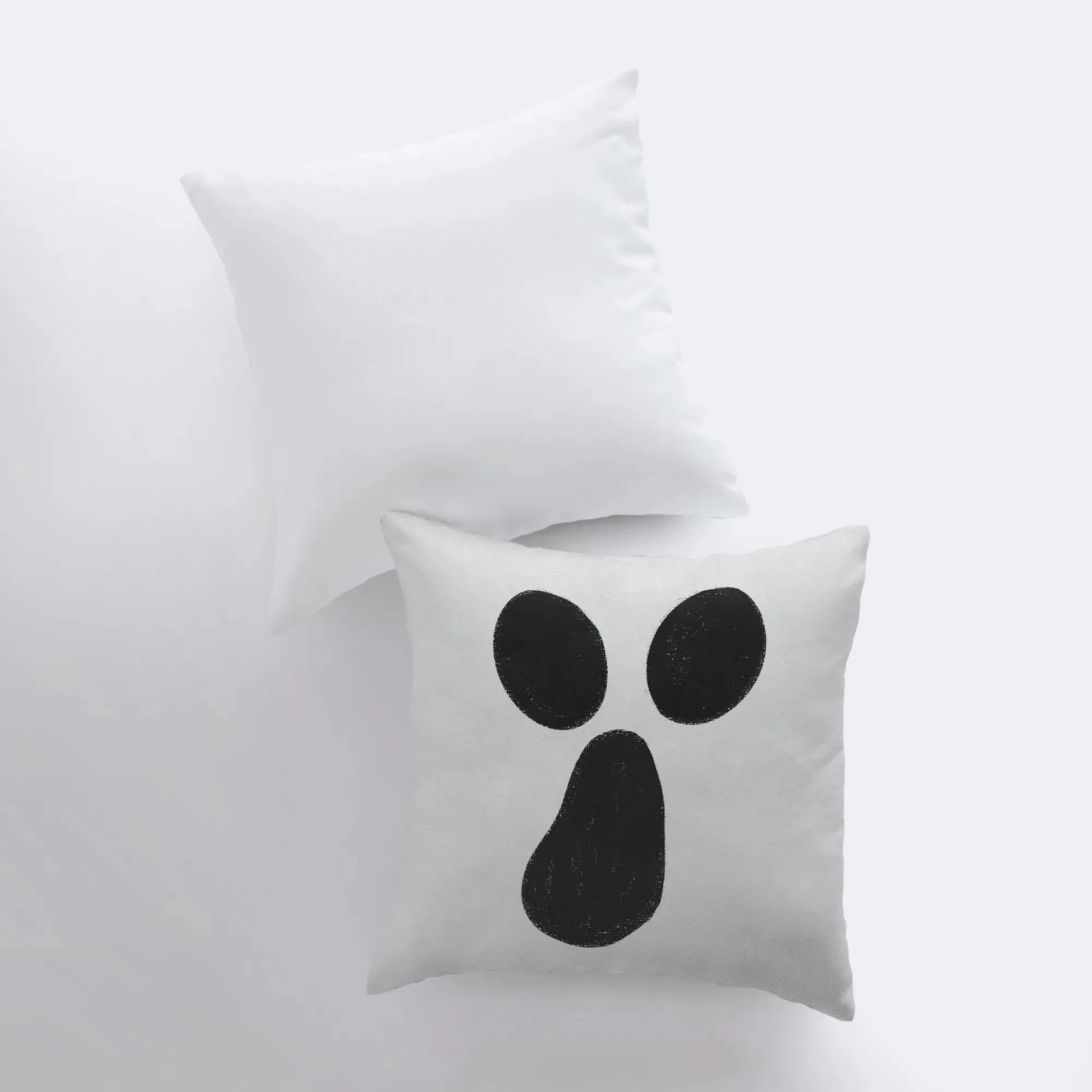 MINI Ghost on White Pillow Cover | Fall Décor | Farmhouse Pillows | Country Décor | Fall Throw Pillows | Cute Throw Pillows | Ghost Art