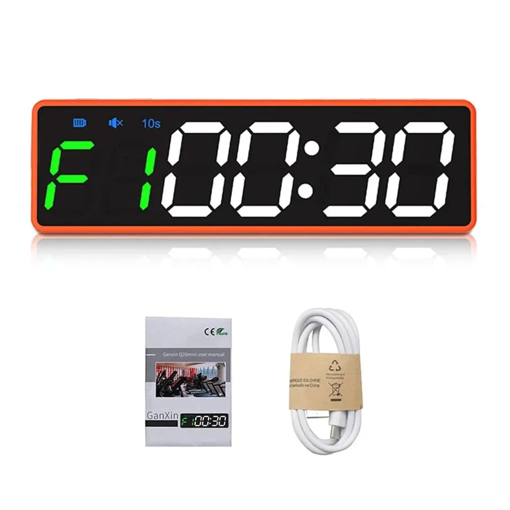 Mini Gym Timer Rechargeable Stopwatch Portable Countdown/up Clock with Magnetic Back for Home Gym Fitness Training