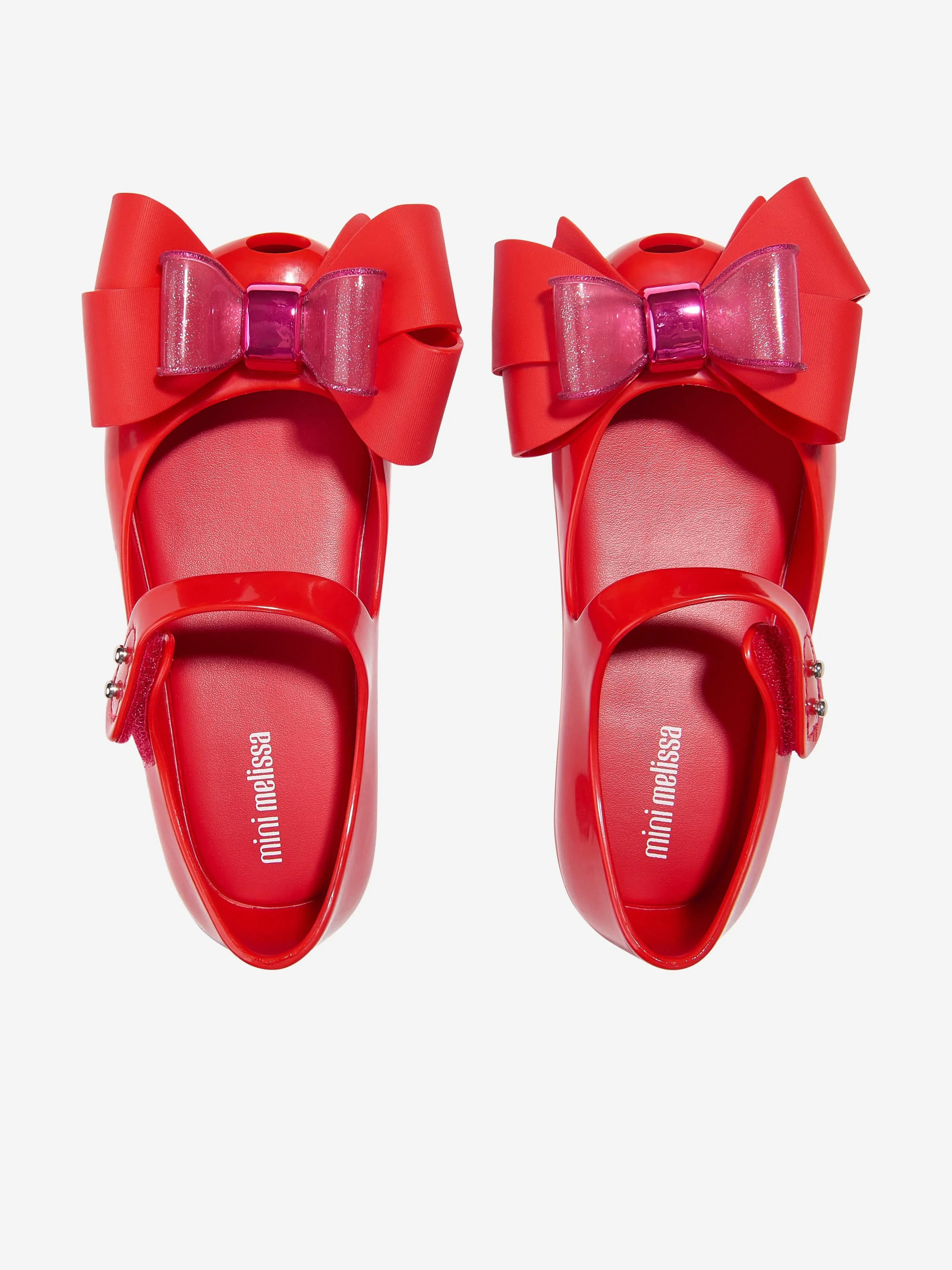 Mini Melissa Girls Mini Ultragirl Fab Bow Ballerinas in Red