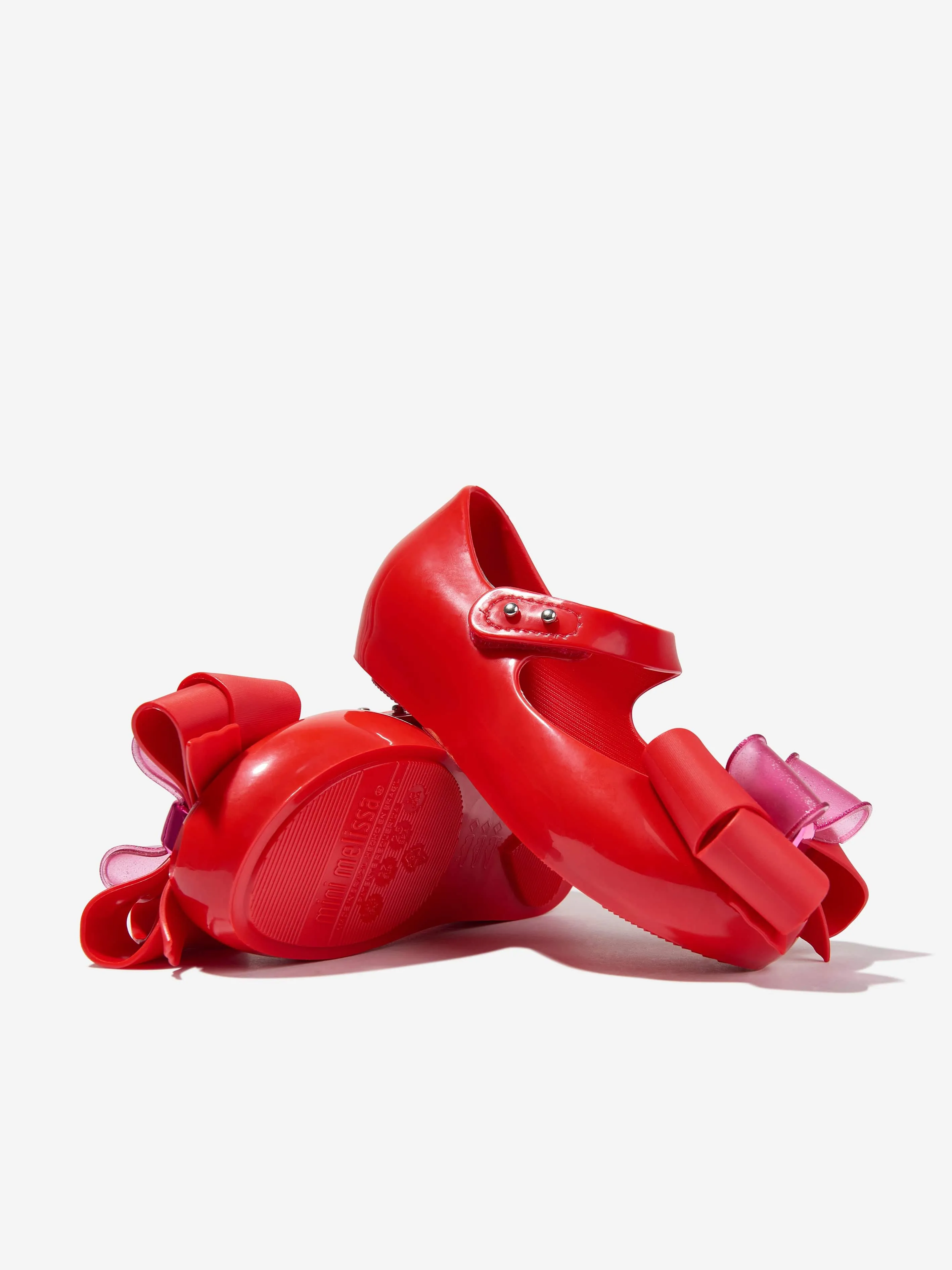 Mini Melissa Girls Mini Ultragirl Fab Bow Ballerinas in Red