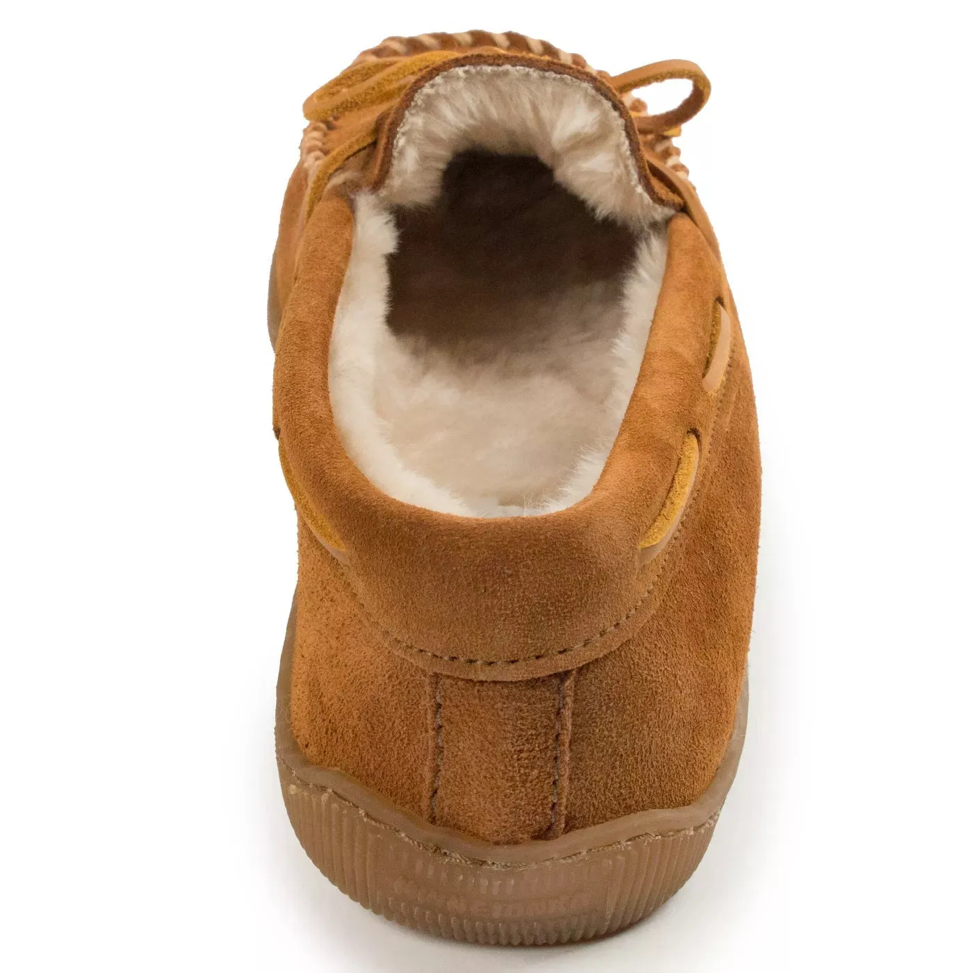 'Minnetonka' Men's Pile Lined Hardsole Moc Slipper - Tan