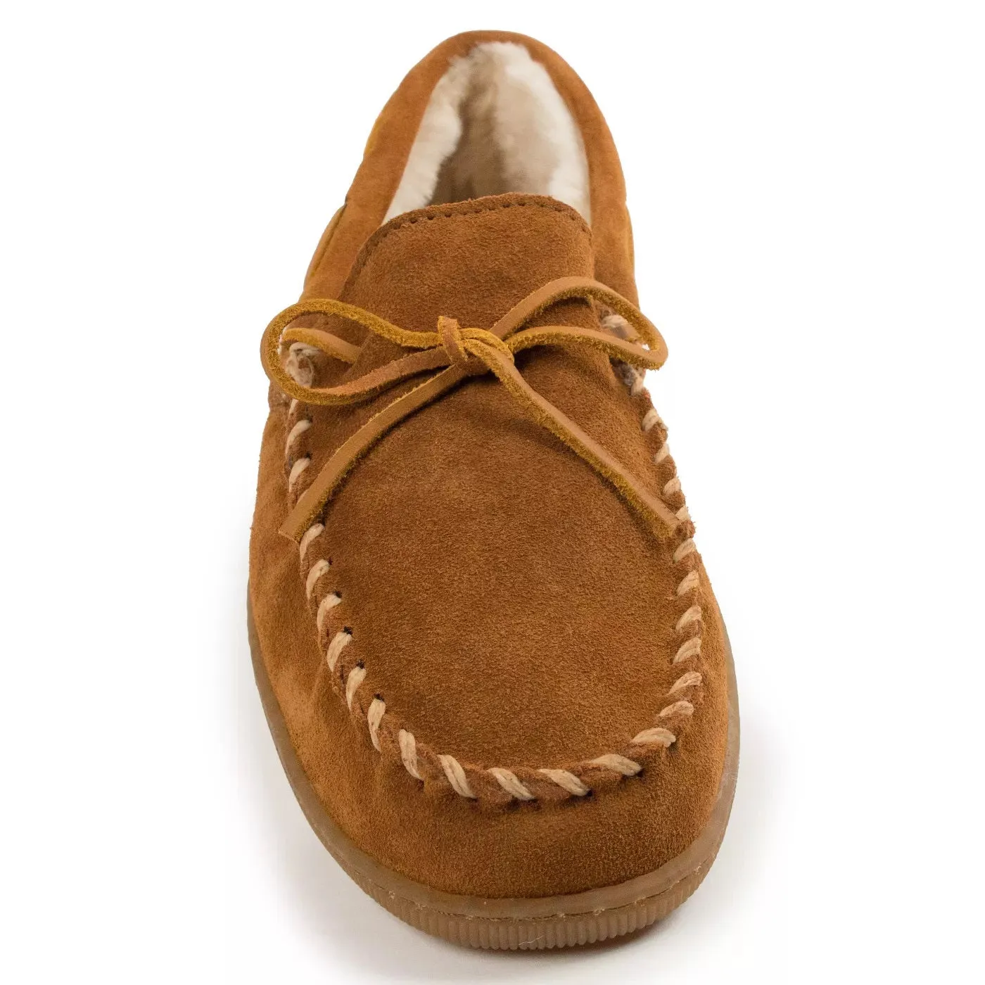 'Minnetonka' Men's Pile Lined Hardsole Moc Slipper - Tan