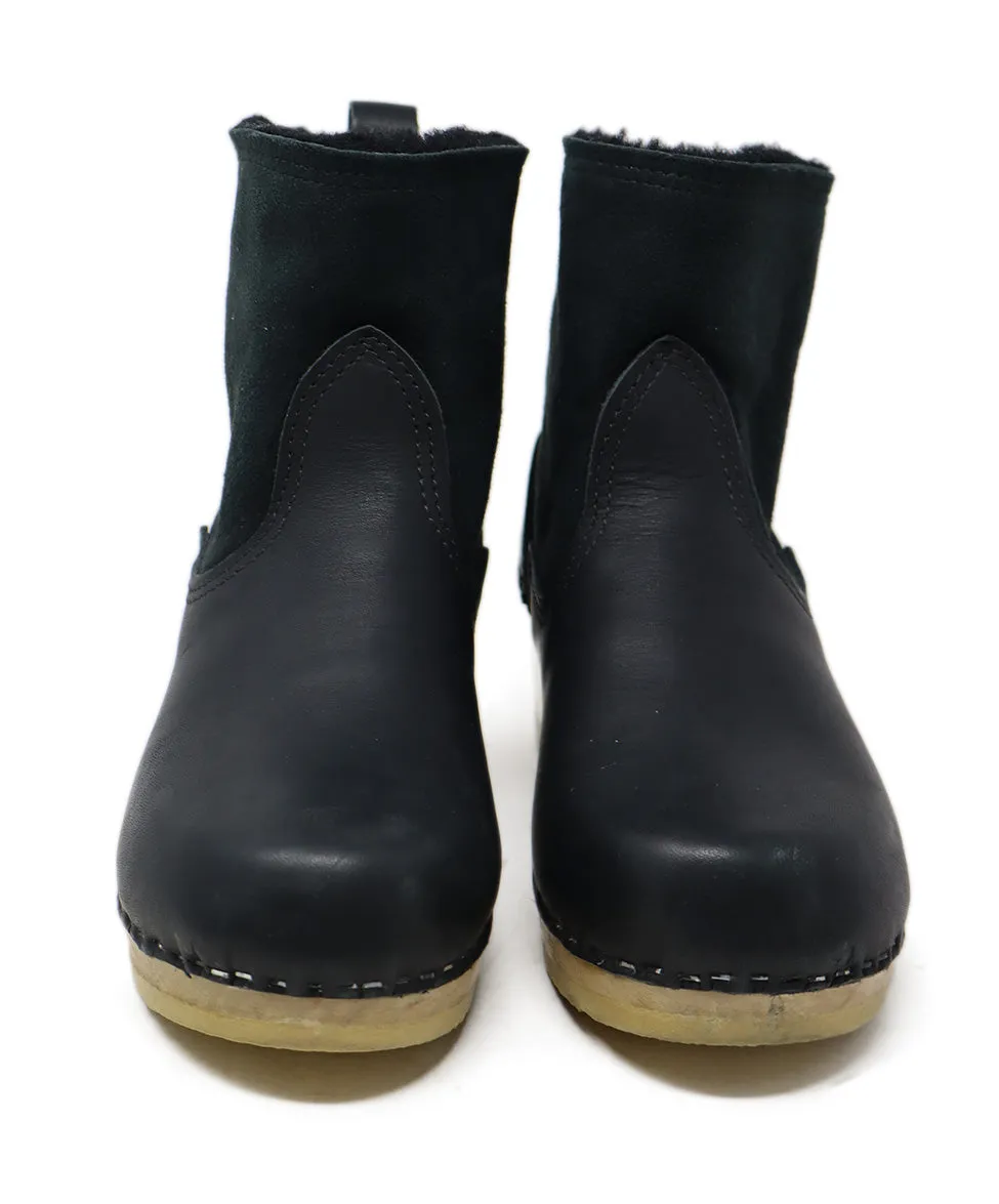 MM6 Black Shearling Booties sz 8