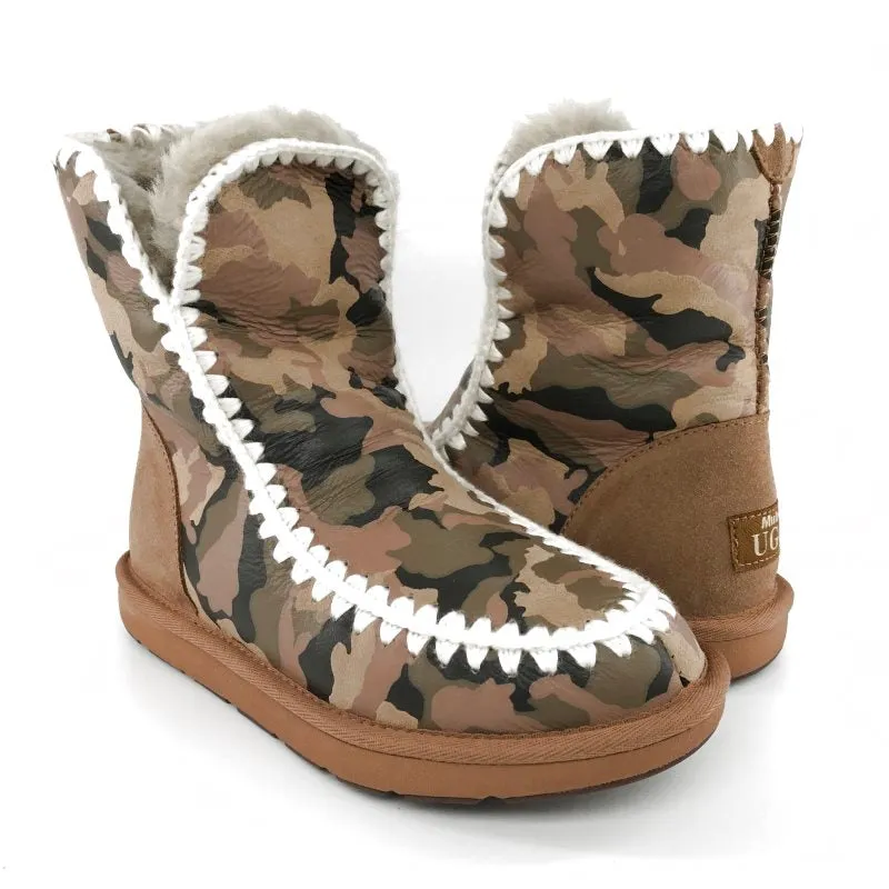 MUBO UGG Women Boots Classic Mimi Chestnut Camouflage