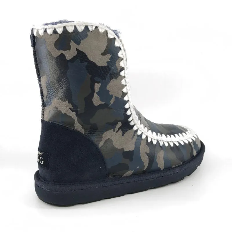 MUBO UGG Women Boots Classic Mimi Navy Camouflage