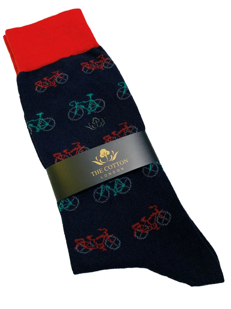 Multi Bike Soft Cotton Socks – Navy