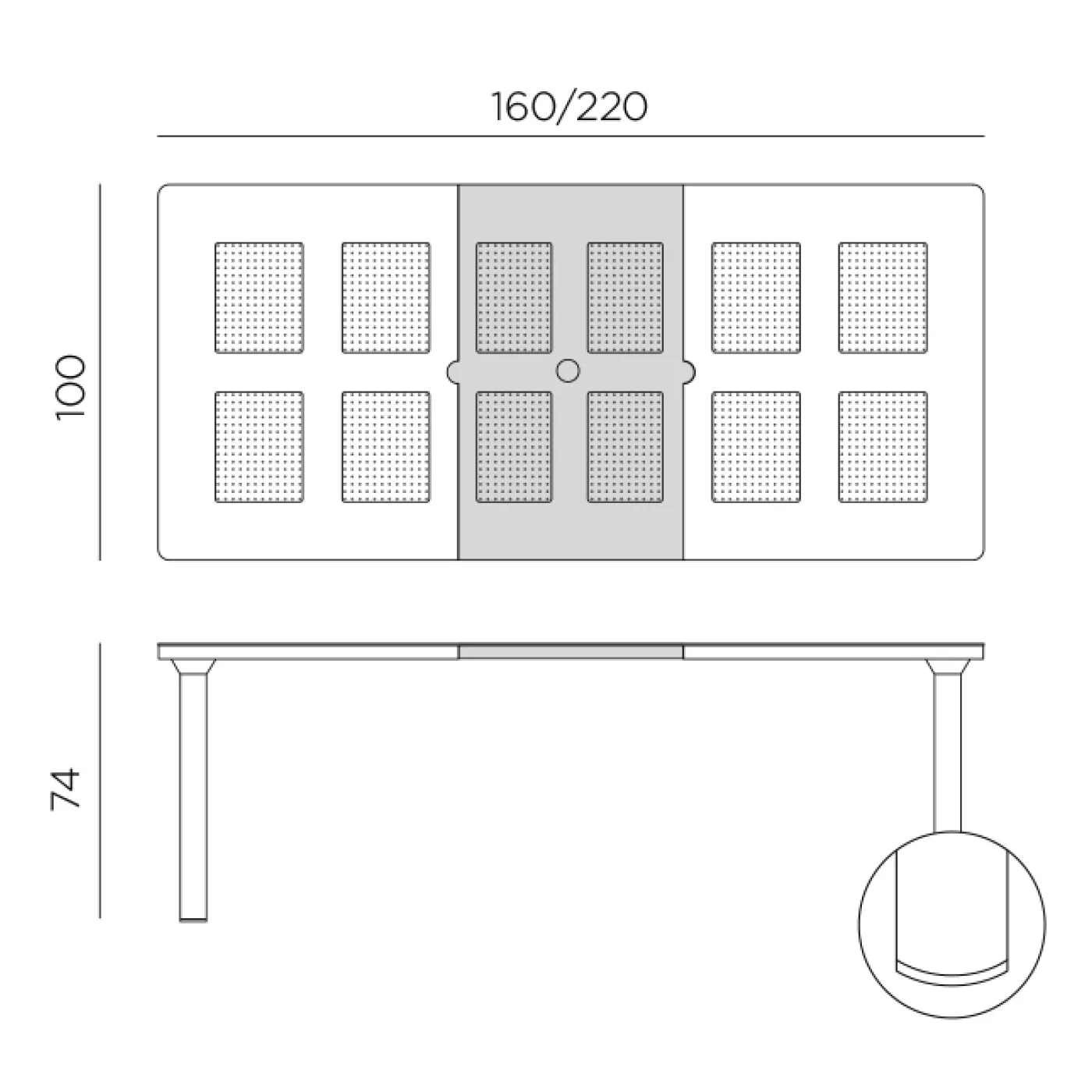 Nardi Libeccio 220 Extendable Outdoor Table