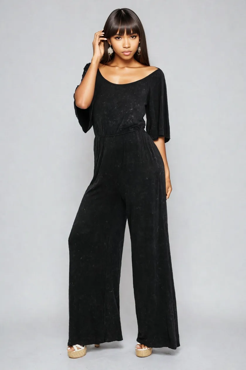 Nightfall Breeze Flowy Viscose Womens Jumpsuit