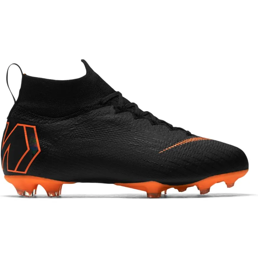 NIKE MERCURIAL JR SUPERFLY 360 ELITE FG-BLACK/TOTAL ORANGE/WHITE