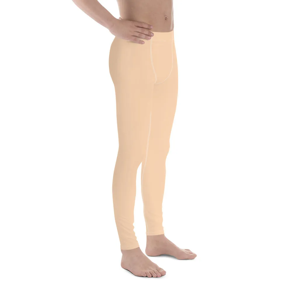 Nude Solid Color Meggings, Solid Nude Color Premium Designer Men's Tight Pants - Made in USA/EU/MX