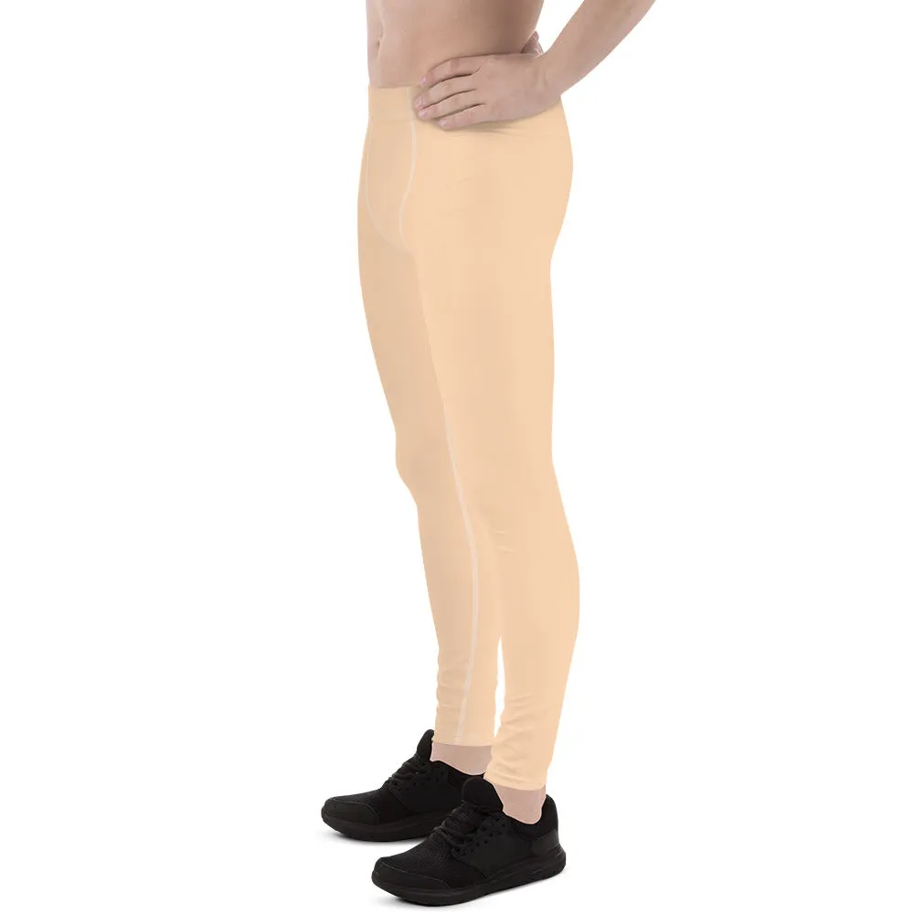 Nude Solid Color Meggings, Solid Nude Color Premium Designer Men's Tight Pants - Made in USA/EU/MX