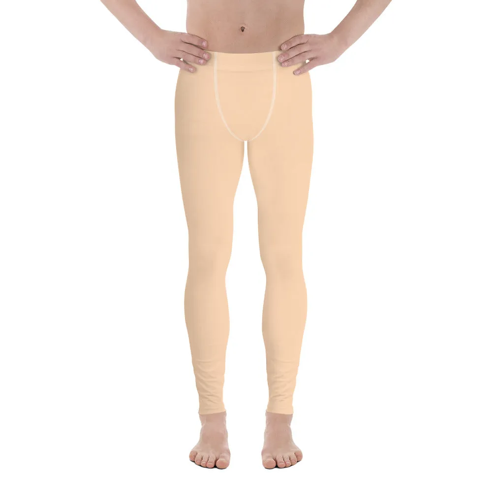 Nude Solid Color Meggings, Solid Nude Color Premium Designer Men's Tight Pants - Made in USA/EU/MX