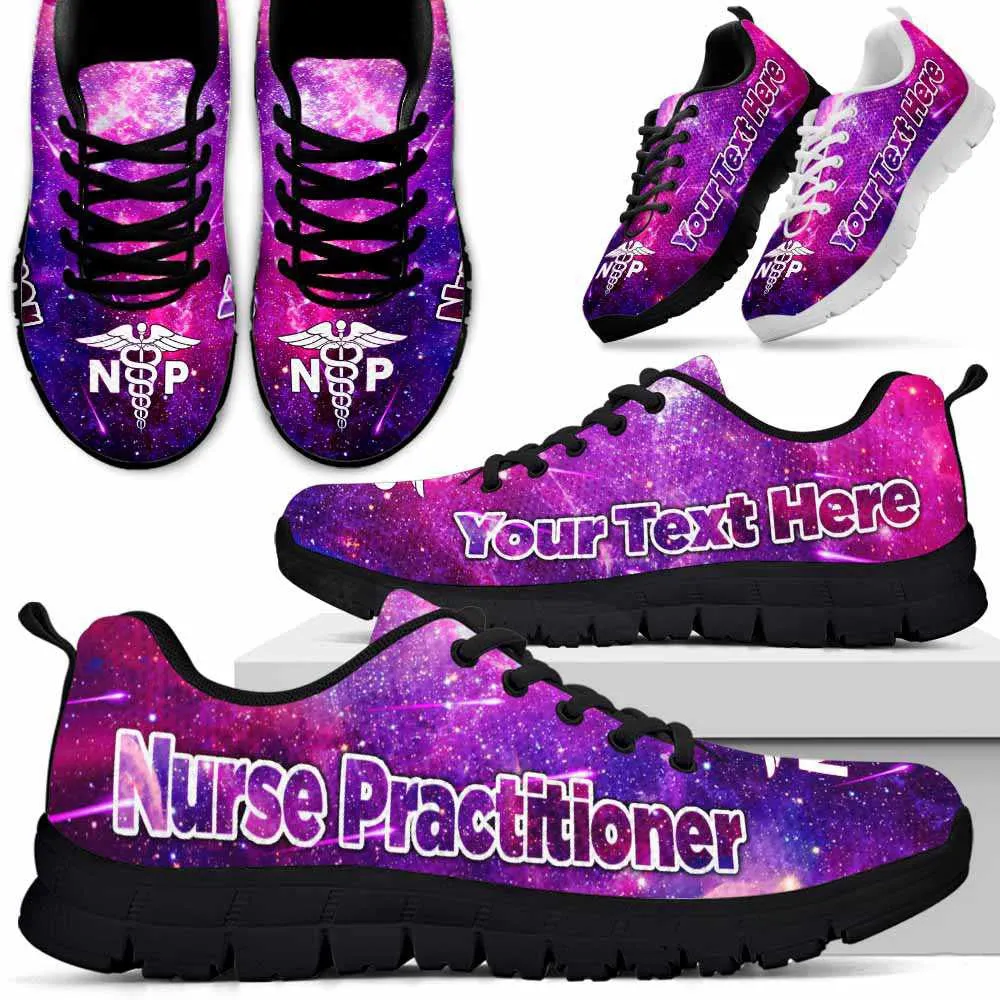 Nurse Sneaker, Purple Galaxy Nurse Practitioner Sneakers Running Shoes Gift Women Men, Best Shoes For Nurses