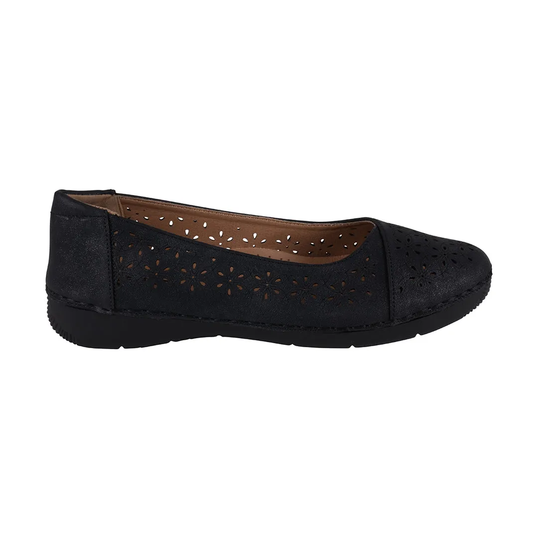 Nysha Black Laser Cut Flats