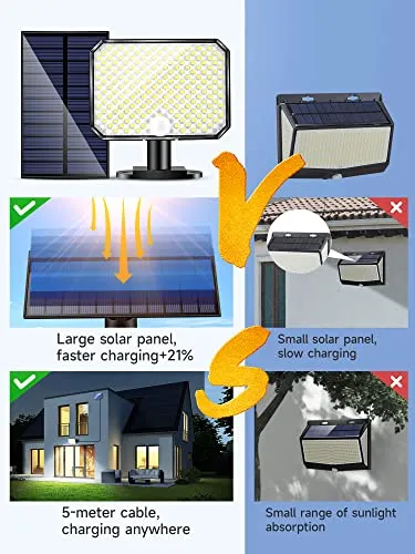 One Fire Solar Outdoor Lights, 190LED 1500LM Solar Flood Lights Outdoor, 3 Modes Solar Motion Sensor Light Outdoor,Remote Solar Motion Lights Outdoor,IP65 Solar Security Lights Outdoor Backyard Garage