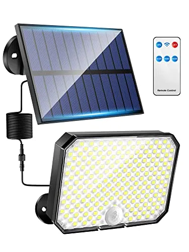 One Fire Solar Outdoor Lights, 190LED 1500LM Solar Flood Lights Outdoor, 3 Modes Solar Motion Sensor Light Outdoor,Remote Solar Motion Lights Outdoor,IP65 Solar Security Lights Outdoor Backyard Garage