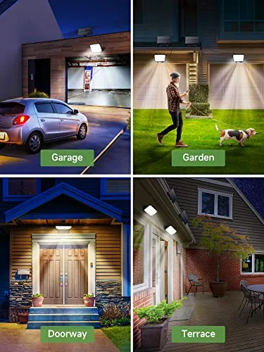 One Fire Solar Outdoor Lights, 190LED 1500LM Solar Flood Lights Outdoor, 3 Modes Solar Motion Sensor Light Outdoor,Remote Solar Motion Lights Outdoor,IP65 Solar Security Lights Outdoor Backyard Garage