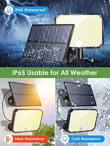 One Fire Solar Outdoor Lights, 190LED 1500LM Solar Flood Lights Outdoor, 3 Modes Solar Motion Sensor Light Outdoor,Remote Solar Motion Lights Outdoor,IP65 Solar Security Lights Outdoor Backyard Garage