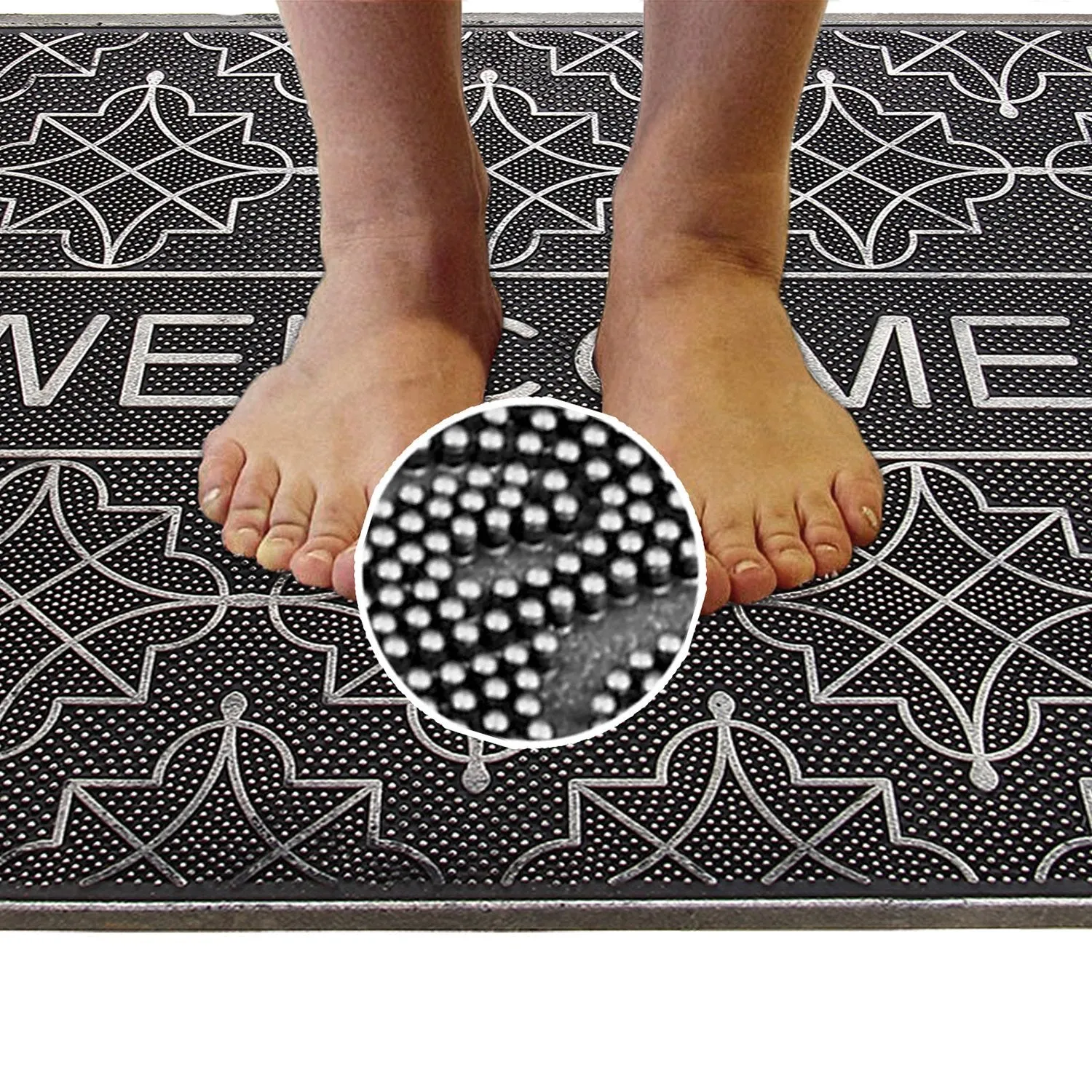 OnlyMat Copper Colour Rubber Acupressure Welcome Doormat - Indoor / Outdoor, Waterproof