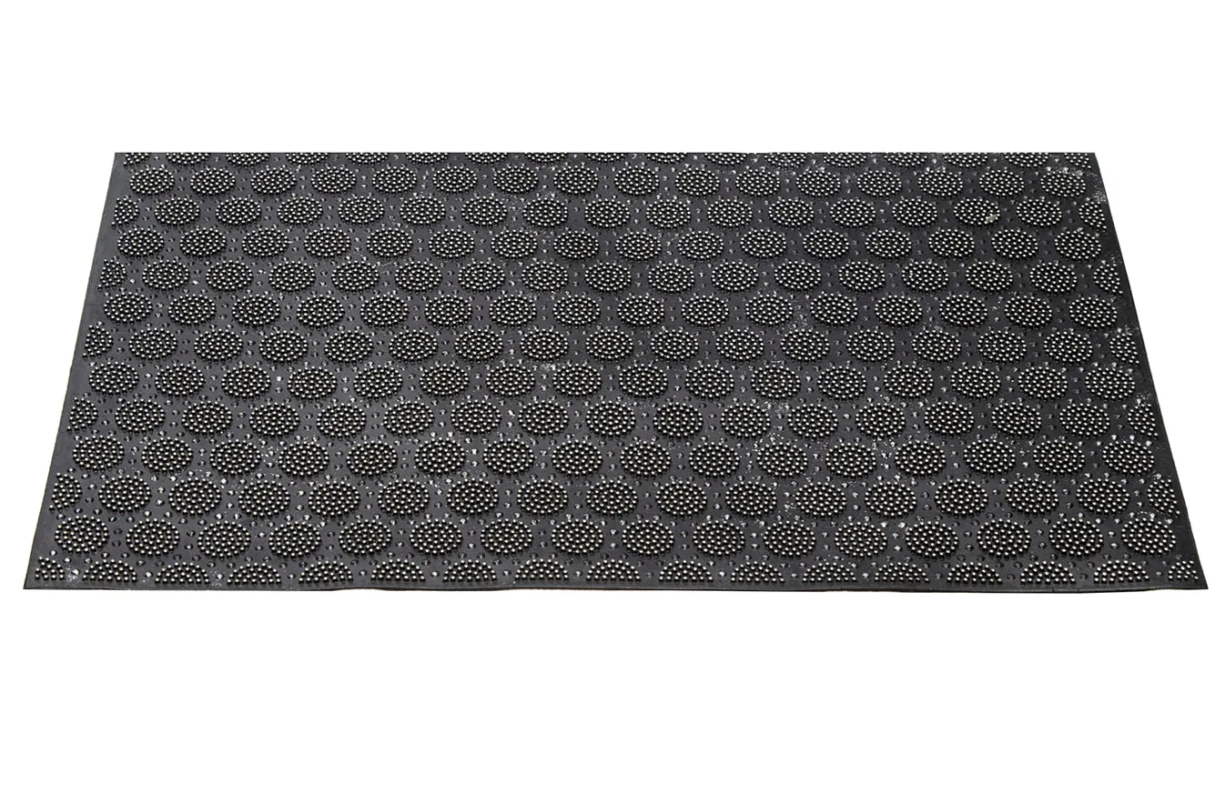 OnlyMat Lightweight Black Rubber Pin Mat with Round Designer Pattern - Indoor / Outdoor, Waterproof