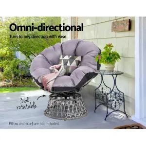 Outdoor Chairs Outdoor Furniture Papasan Chair Wicker Patio Garden Grey