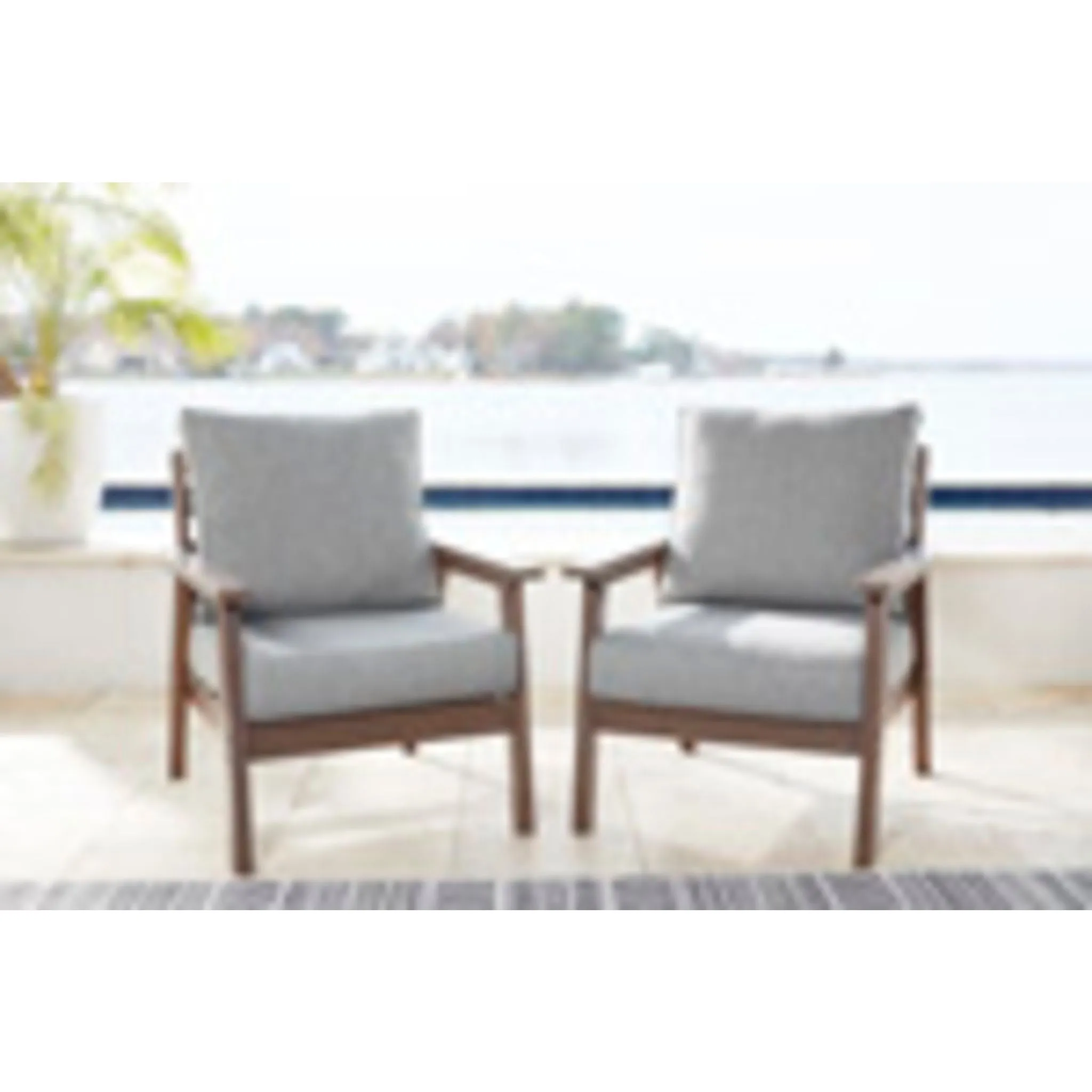 Outdoor Emmeline Lounge Chair with Cushion (set of 2)