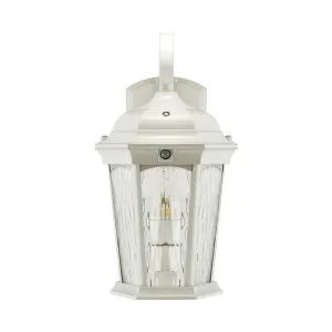 Outdoor Flame Bulb Fixture Wall Lantern, White (2-Pack)