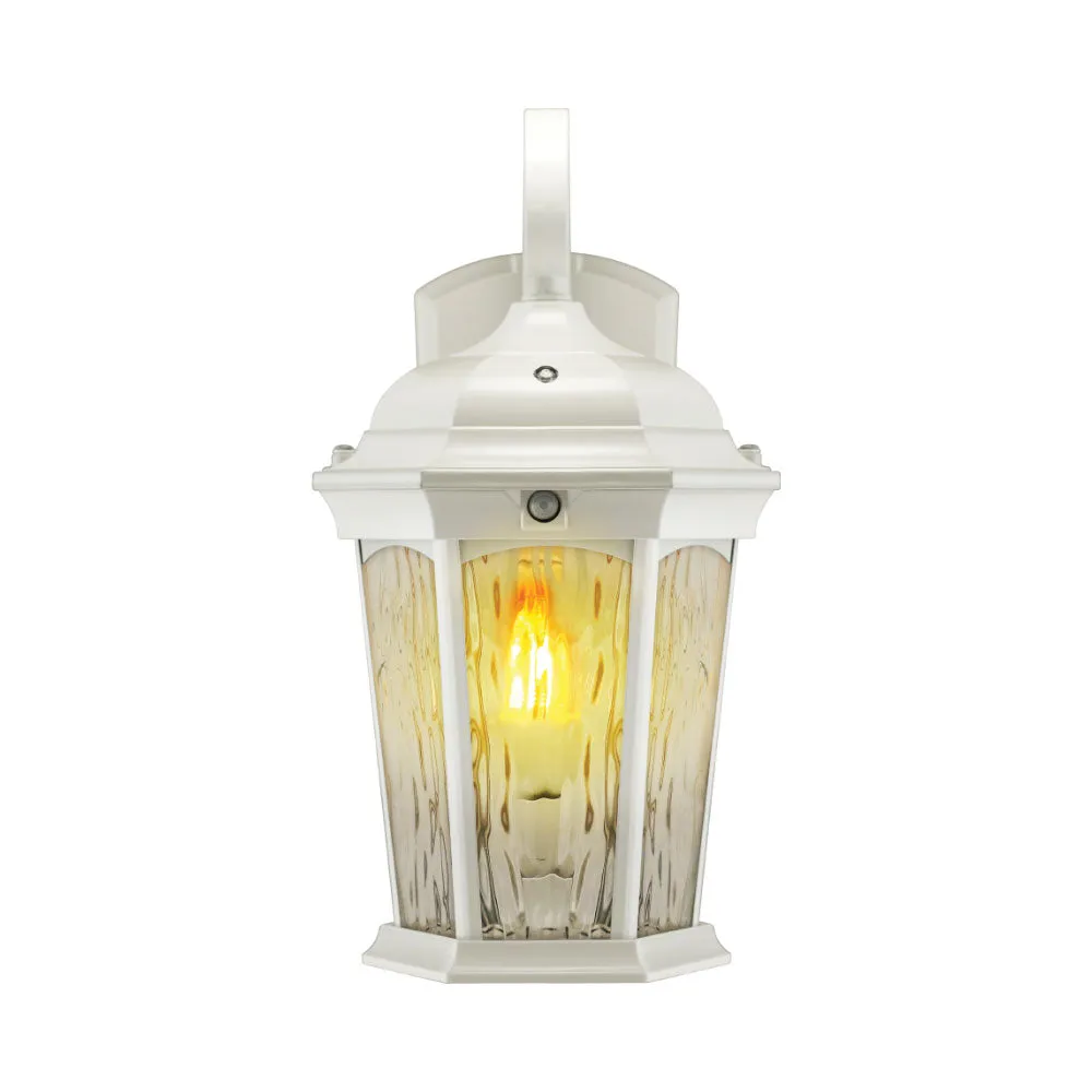 Outdoor Flame Bulb Fixture Wall Lantern, White (2-Pack)