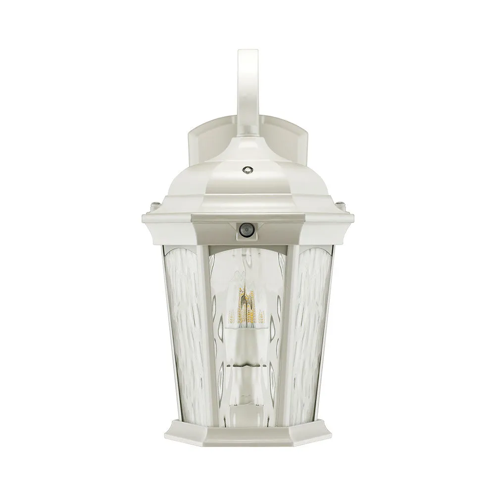 Outdoor Flame Bulb Fixture Wall Lantern, White (2-Pack)