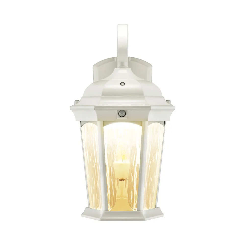 Outdoor Flame Bulb Fixture Wall Lantern, White (2-Pack)