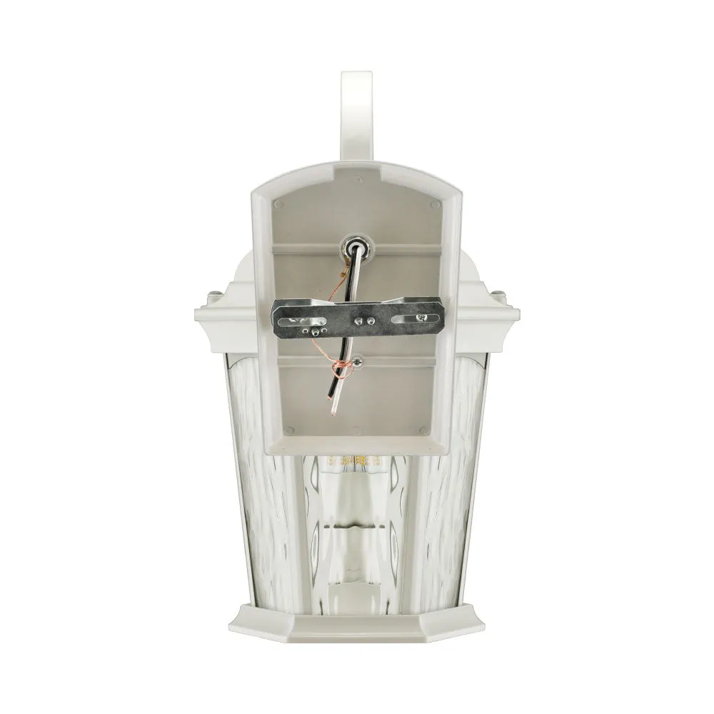 Outdoor Flame Bulb Fixture Wall Lantern, White (2-Pack)