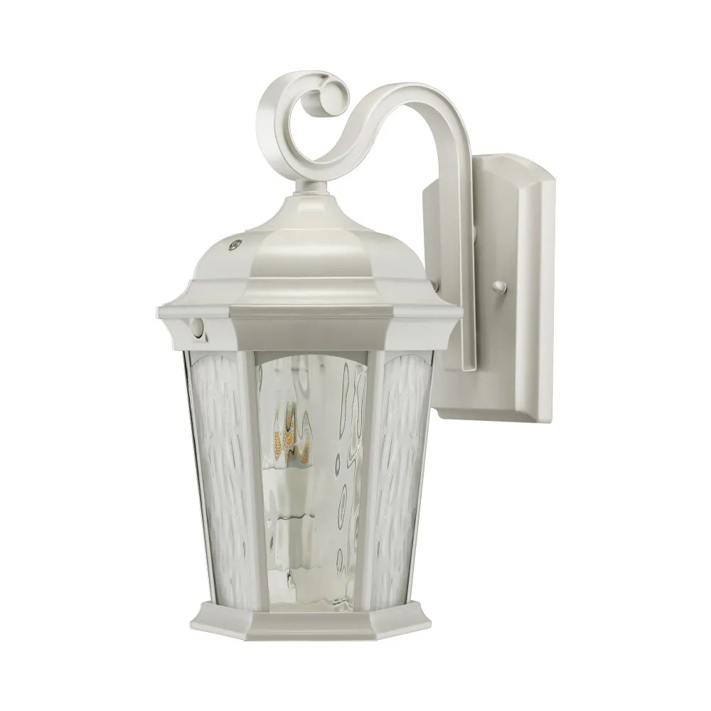 Outdoor Flame Bulb Fixture Wall Lantern, White (2-Pack)