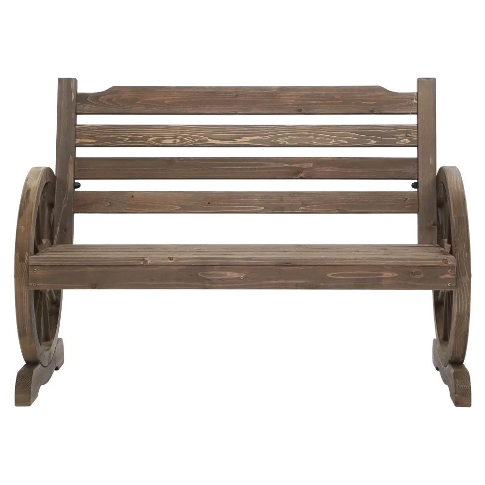 Outdoor Garden Bench Wooden 2 Seat Wagon Chair Patio Furniture Teak