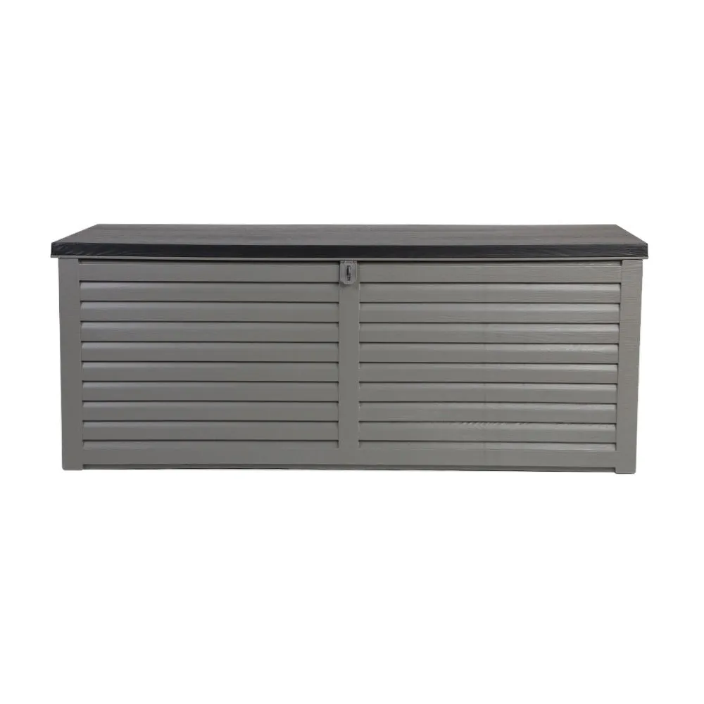 Outdoor Storage Box 390L Container Lockable Garden Bench Tools Toy Shed Black