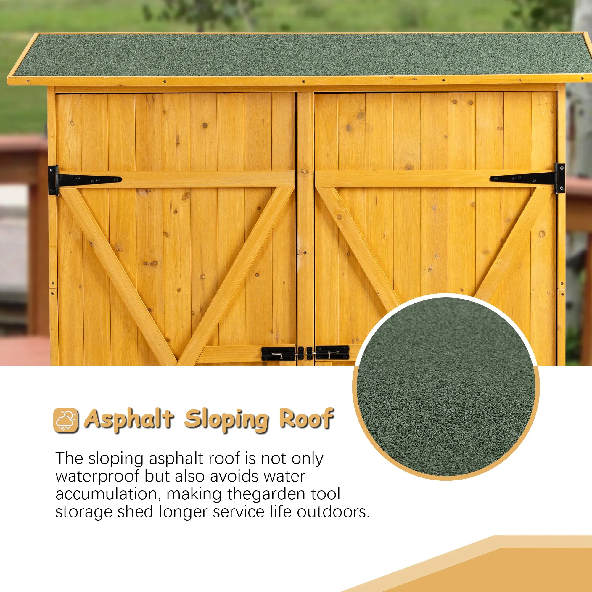 Outdoor Storage Shed with Lockable Door