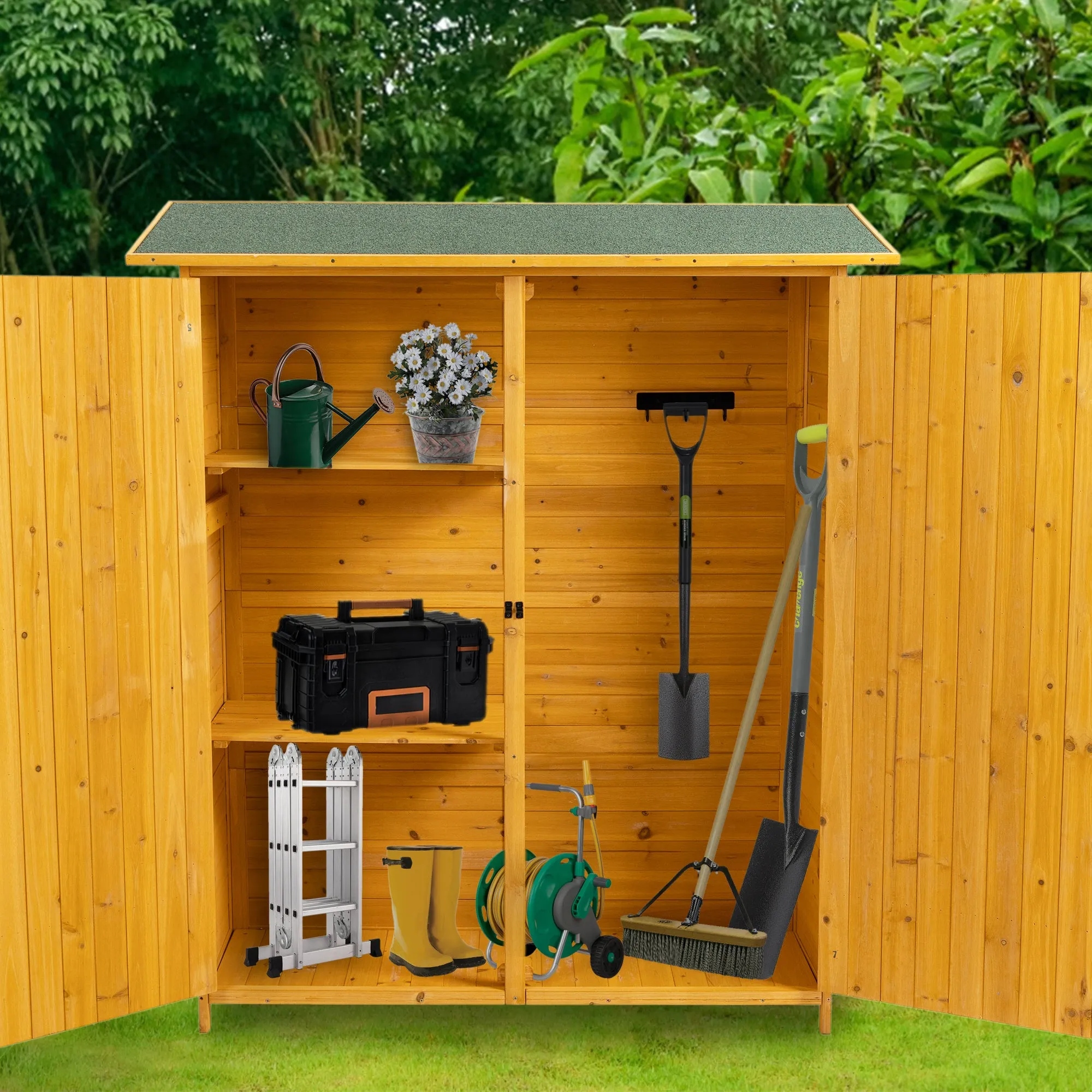 Outdoor Storage Shed with Lockable Door