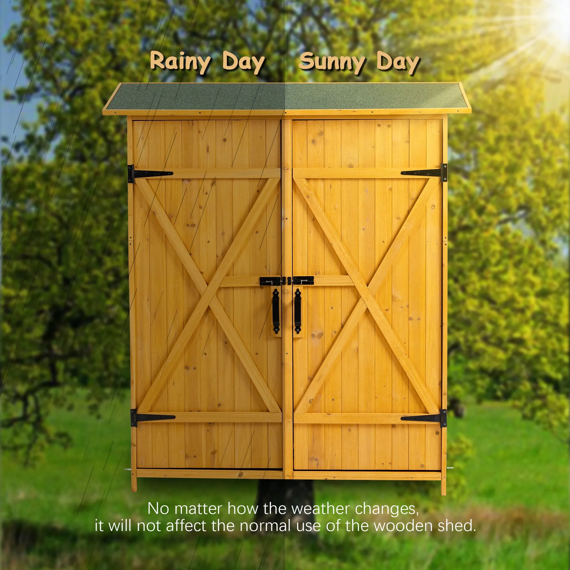 Outdoor Storage Shed with Lockable Door