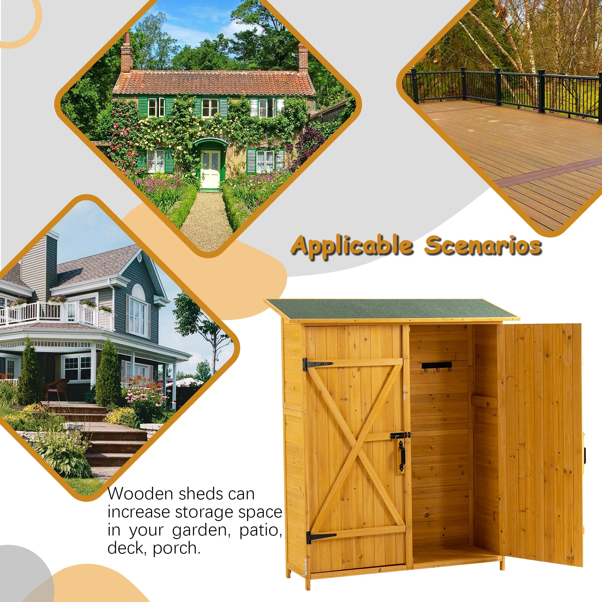 Outdoor Storage Shed with Lockable Door