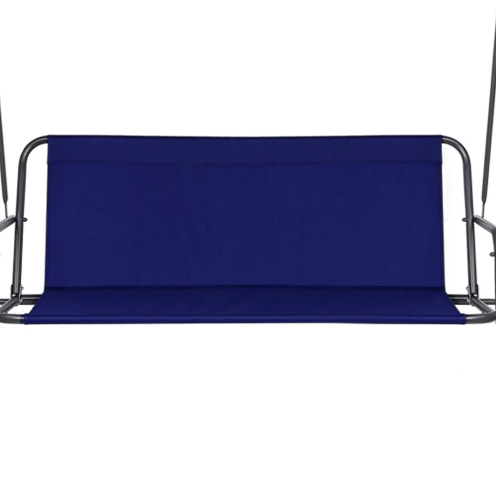 Outdoor Swing Chair Garden Bench Furniture Canopy 3 Seater Navy