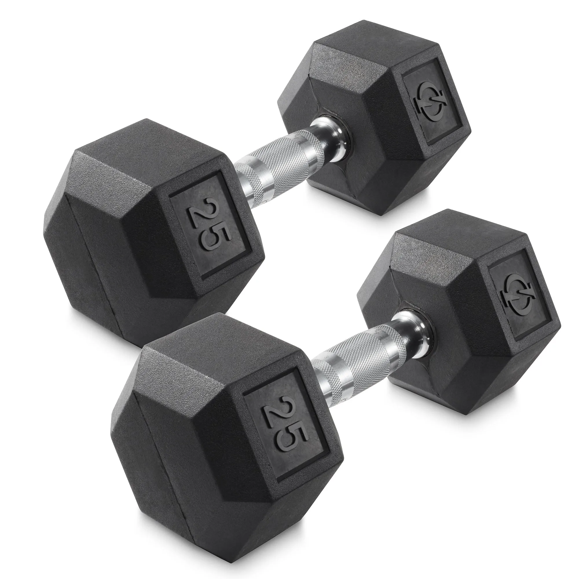 Pair of Rubber Coated Hex Dumbbell, Cast Iron Hand Weight Set, 3 lb to 50 Pound