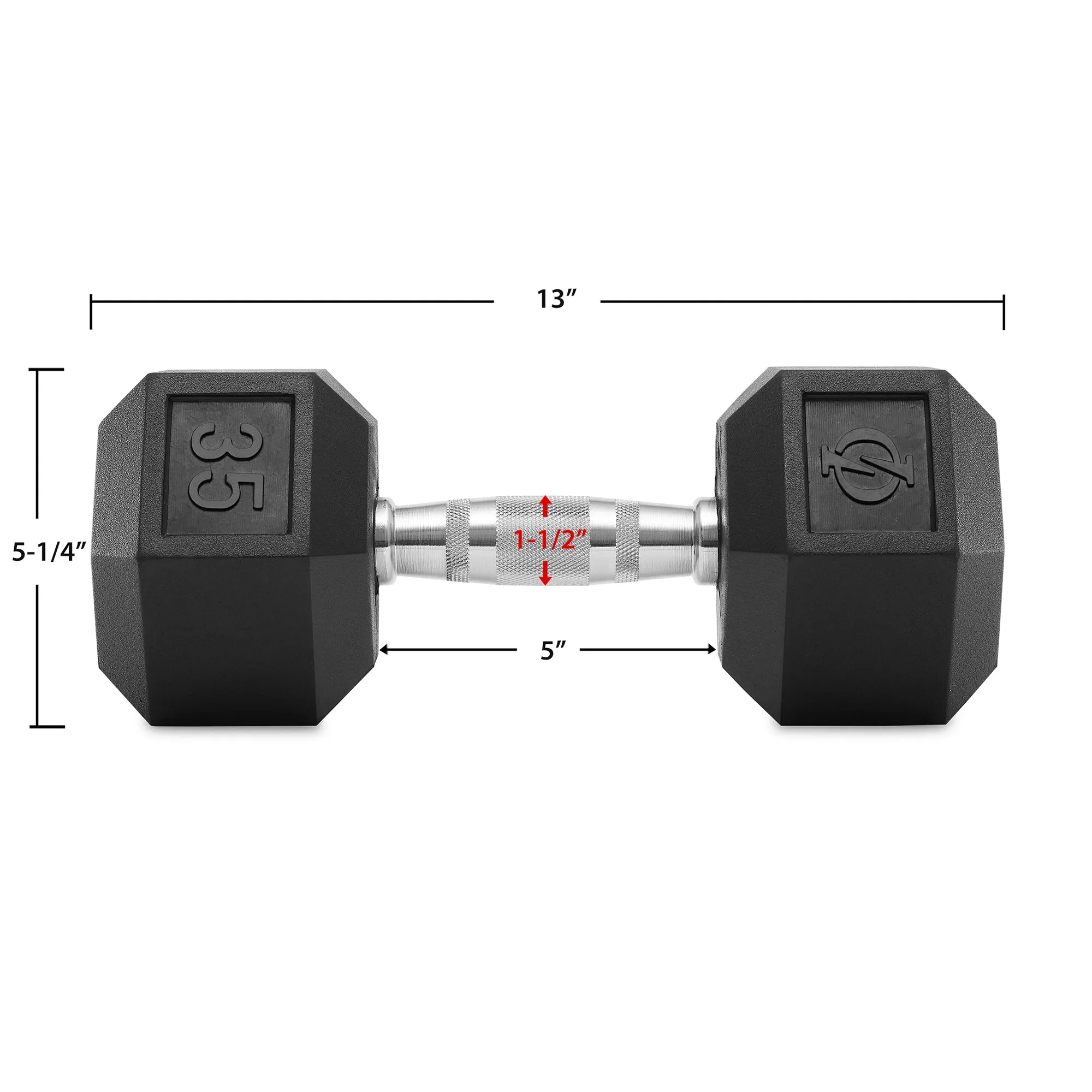 Pair of Rubber Coated Hex Dumbbell, Cast Iron Hand Weight Set, 3 lb to 50 Pound