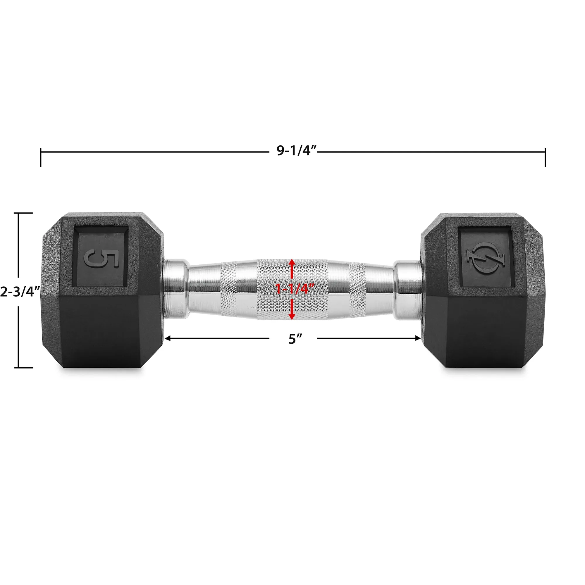 Pair of Rubber Coated Hex Dumbbell, Cast Iron Hand Weight Set, 3 lb to 50 Pound