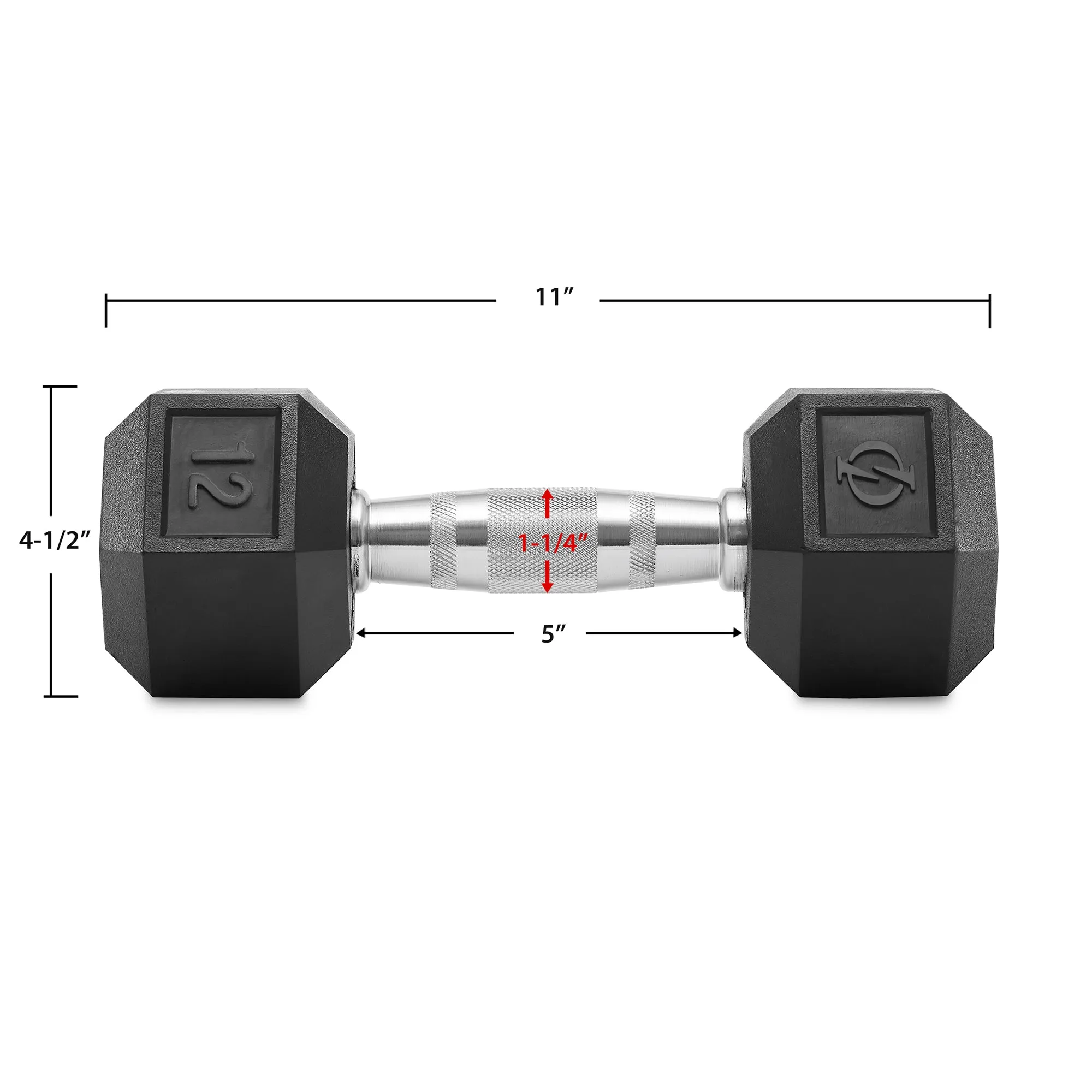 Pair of Rubber Coated Hex Dumbbell, Cast Iron Hand Weight Set, 3 lb to 50 Pound